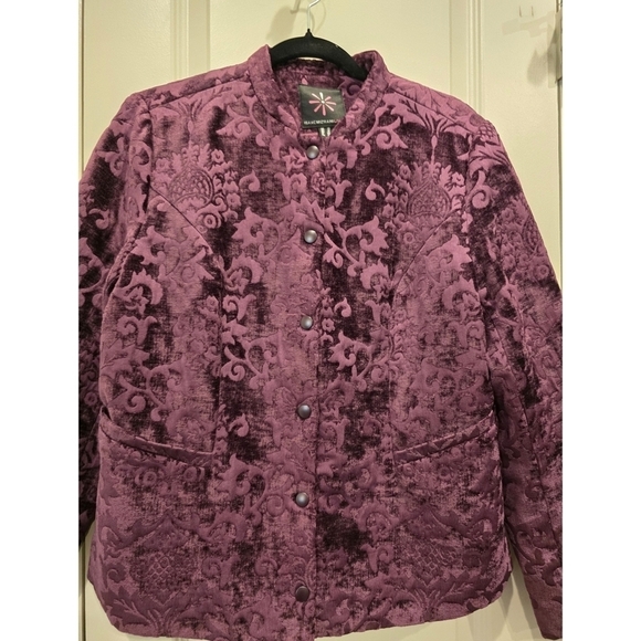 Isaac Mizrahi Live! Velvet Scroll Jaquard Jacket size 10 - Picture 6 of 14